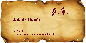 Jakab Hümér névjegykártya