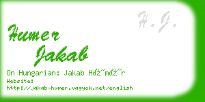 humer jakab business card